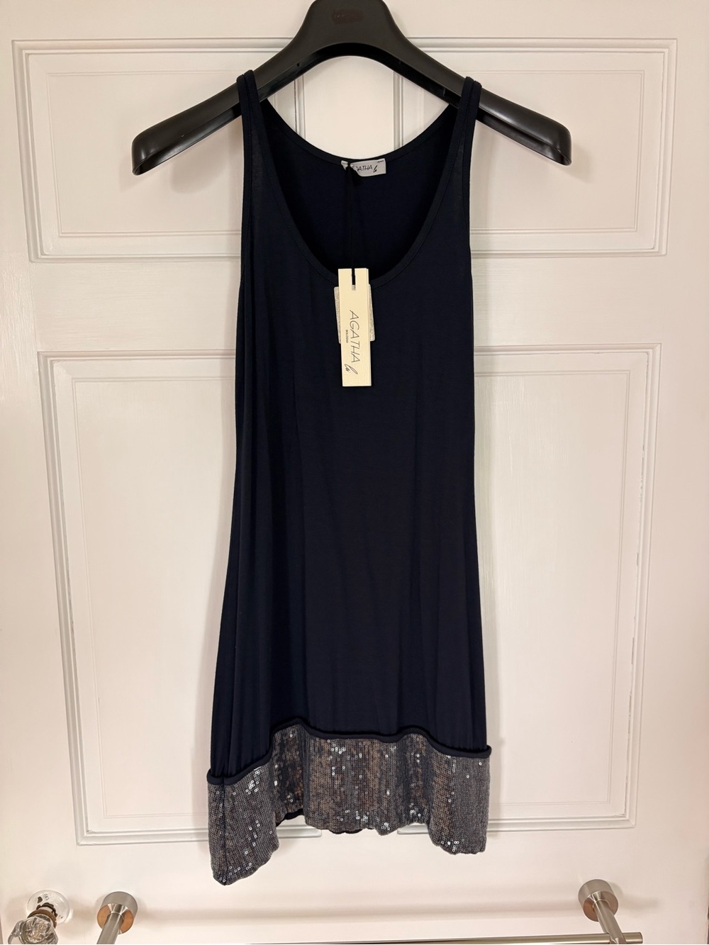 NWT Navy Midi Dress from Agatha (Bologna) with Sequin Hem